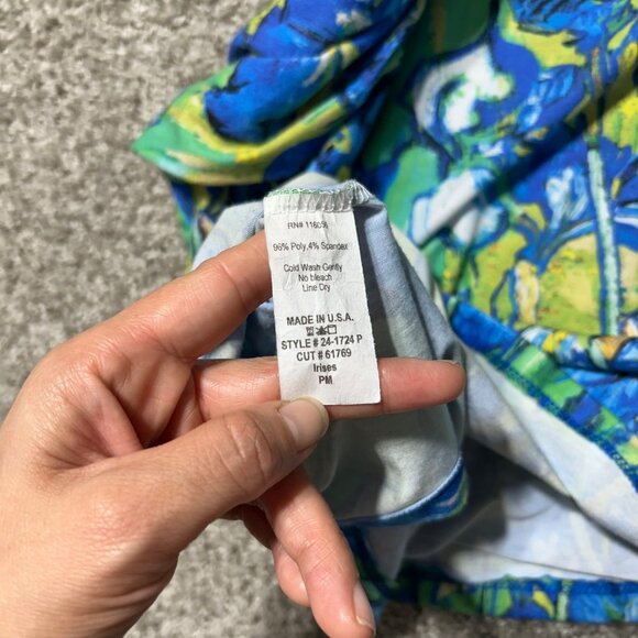 Jess & Jane Womens Sz MP 3/4 Sleeve Top Iris Print - Picture 5 of 7